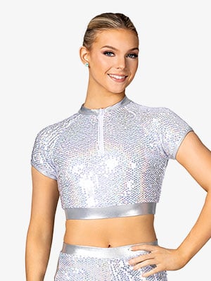 Yellow Sequin Top | DiscountDance.com