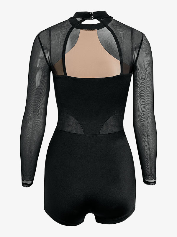 thumbnail image 2 of Dance Elite Long Sleeve Unitard For Women - Soft Mesh Panel Ballet & Acro Dance Wear 2 of 9