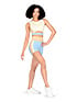 Lumi Collective Tops  in Blue/Tan #LUM181 filename lum181_4.jpg