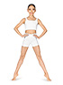 Mariia Crown Shorts  in White #ME674C filename me674c_15.jpg
