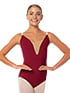 So Danca Leotards  in Burgundy/Beige #SL22 filename sl22_1.jpg